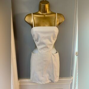 Superdown White Faux Leather Cutout Mini Dress Women’s XS NWT